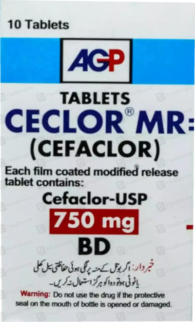 Tab Ceclor MR=10's 750mg